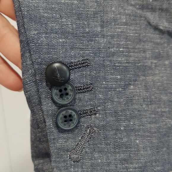 Howe Men’s Blue Cotton Linen Blend Sport Coat Sz 36 - Picture 12 of 14